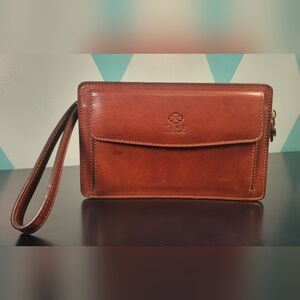 Time Resistance Brown Leather Satchel Purse Bag For Men And Women